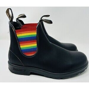 New UNISEX M9/W11 Blundstone Original 2105 Black Leather Rainbow Ankle Boots